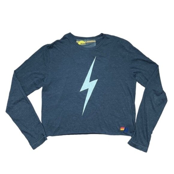 Aviator Nation Tops - Aviator‎ Nation Lighting Bolt Crop Long Sleeve Women Size Small